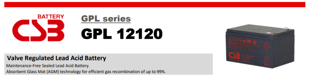 gambar CSB Battery - GPL12120 dari inti-solusi.com