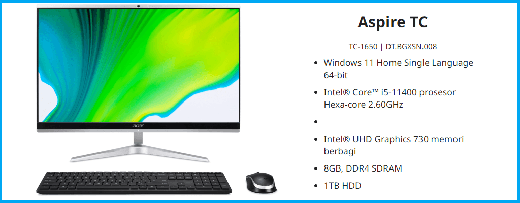 gambar Aspire TC-1650 Desktop - Banner